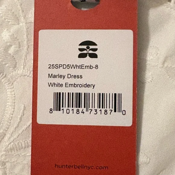 NWT Hunter Bell Womens Marley White Lace Embroidered Flutter Sleeve Sun Dress 8 - Picture 11 of 13